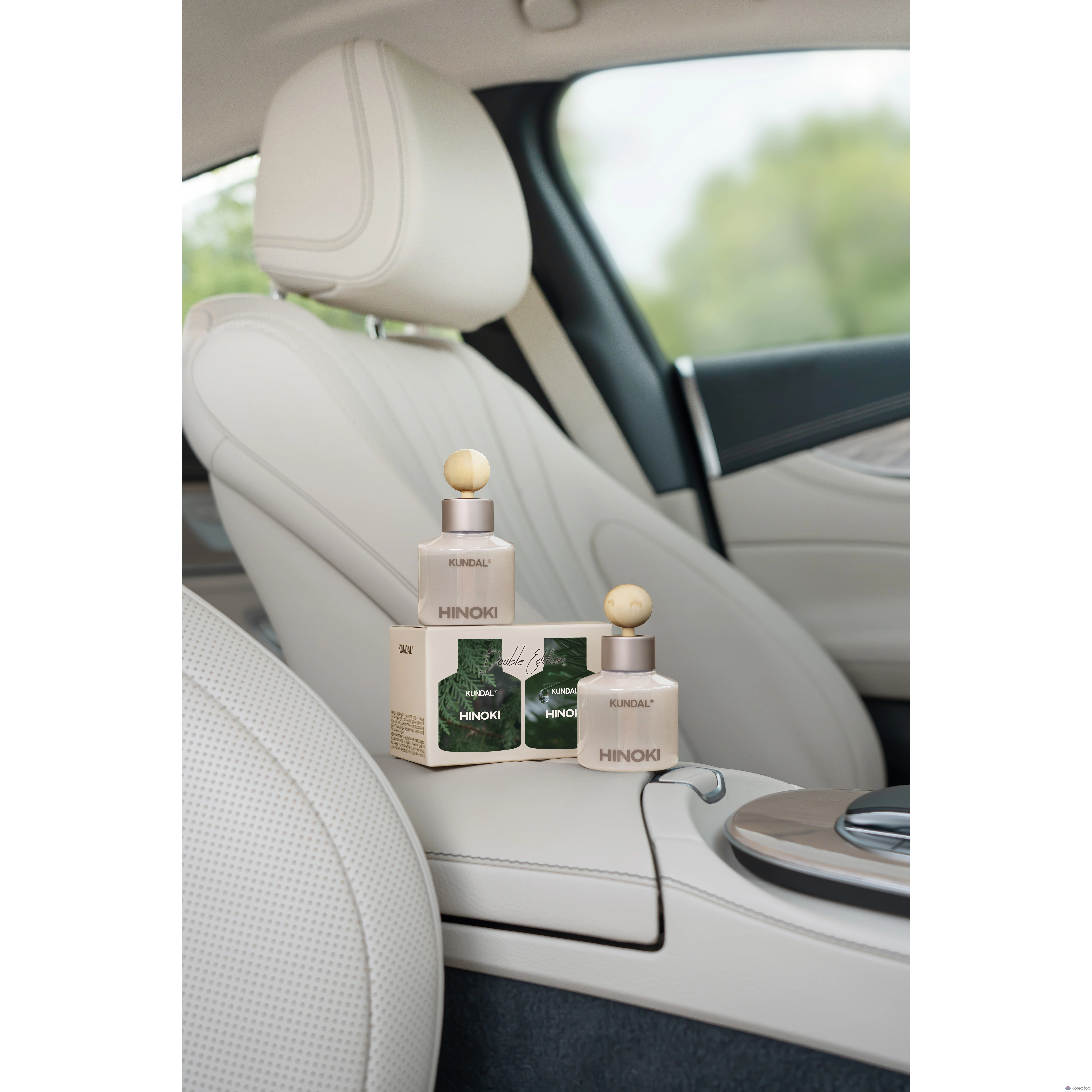 Автомобильный освежитель воздуха Kundal, 75 мл, 2 шт., набор из 2 деревянных шариков, цвет хиноки, 1 шт., фото 6