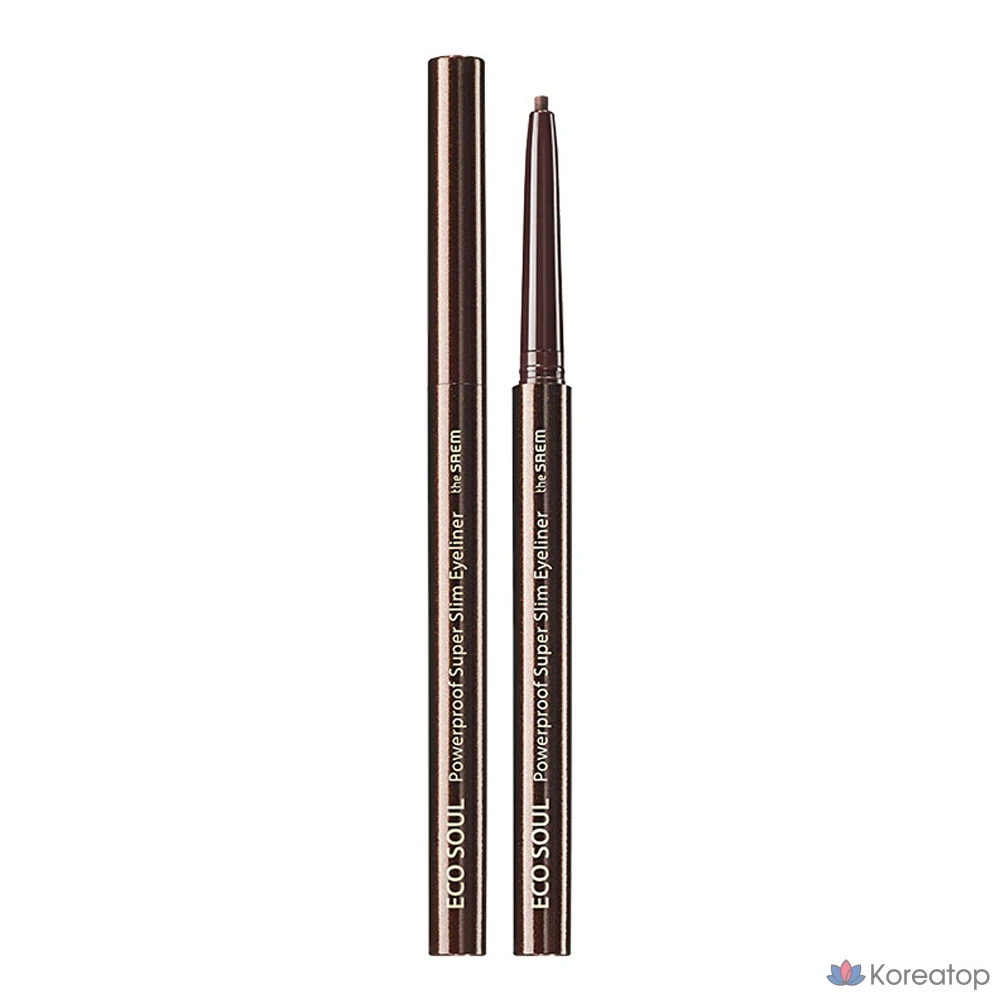 Подводка для глаз The Saem Eco Soul Powerproof Ultra Slim Eyeliner, 0.1g, шоколадно-коричневый цвет, 1 шт.