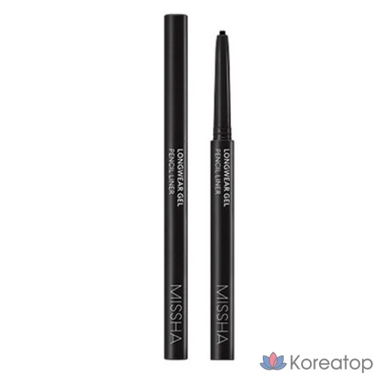 Гелевый карандаш для глаз Missha Longwear Gel Pencil Liner, 0,14 г, цвет TITAN BLACK, 1 шт.