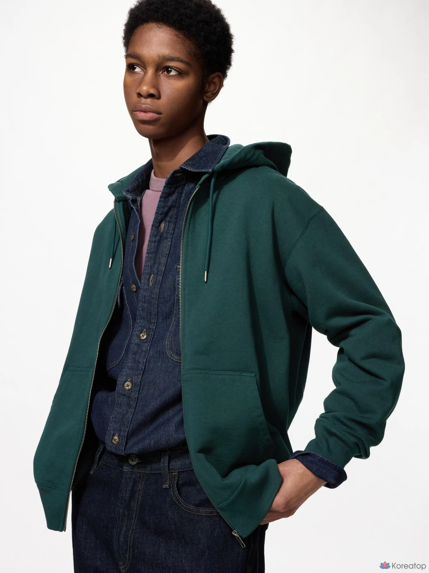 Парка на молнии Uniqlo Sweat Full-Zip Parka