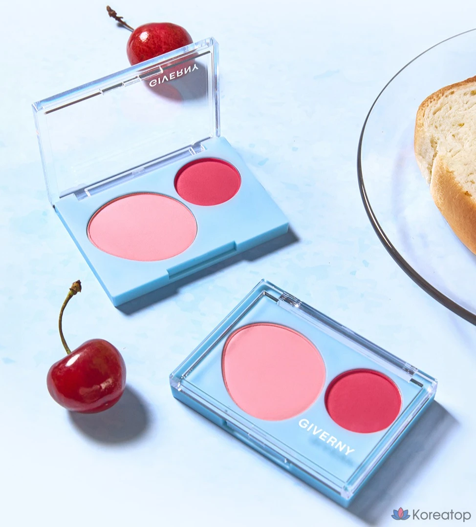 Румяна Giverny Fluffy Dual Blusher 7,4 г, оттенок Cherry Pop, 1 шт., фото 4