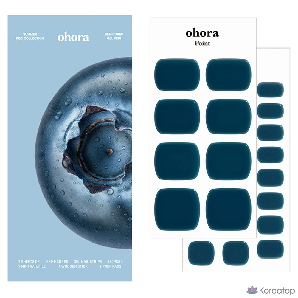 Педикюрные гель-полоски Ohora P Gel Pedi Strip, Blueberry Jelly, 1 шт.