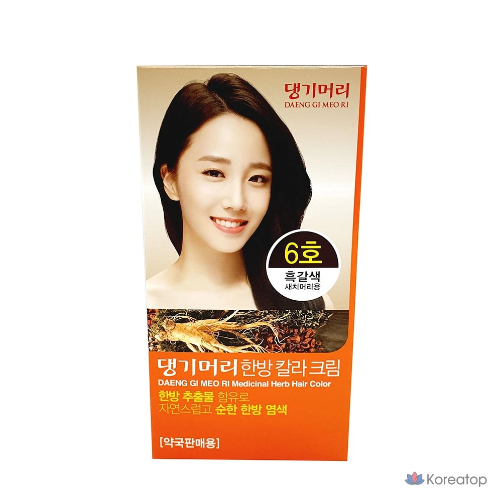 Травяная краска для волос Danggi Meori травяной крем-краска для седых волос № 5 (темно-коричневый), 1 шт., фото 3