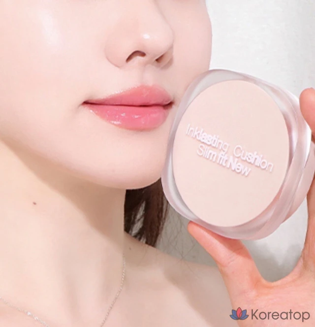 Тональный крем-кушон The Face Shop Ink Lasting Slim Fit New Cushion Foundation Refill, 12g, V201 Apricot Beige, 1 шт.