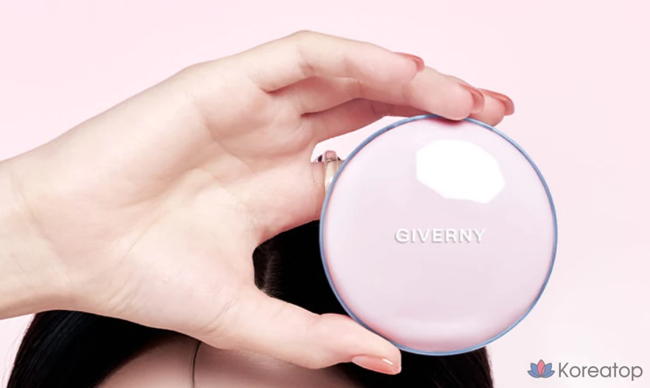 Тональный крем Giverny Dewy Glassy Cushion Foundation (основной продукт + сменный блок), 13 г, оттенок 21NW Light Beige, 1 шт., фото 6