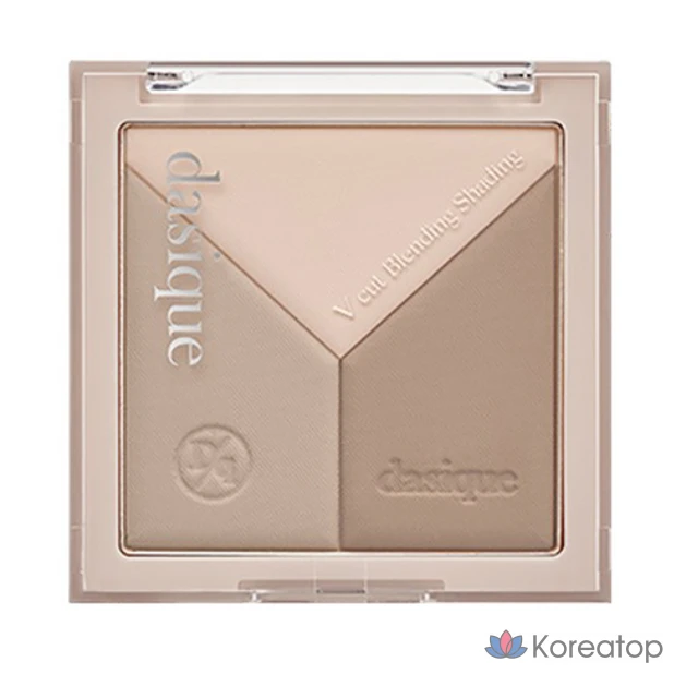 Daisy V-cut Blending Shading 13 г, 2 цвета, Dasique Contour Makeup, тонирование носа и подбородка, 01. Warm Blending, 1 шт.