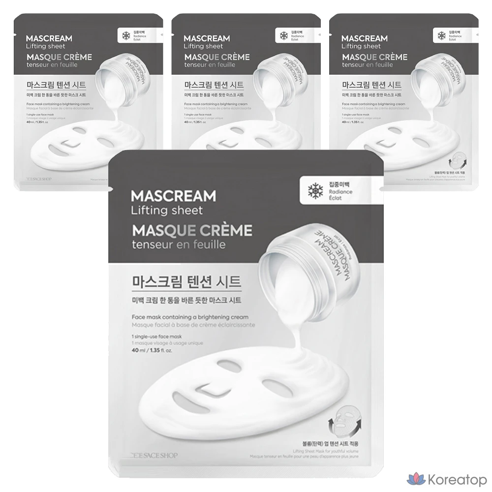 Крем-маска для лица The Face Shop, 40 мл, 1 упаковка, 4 штуки