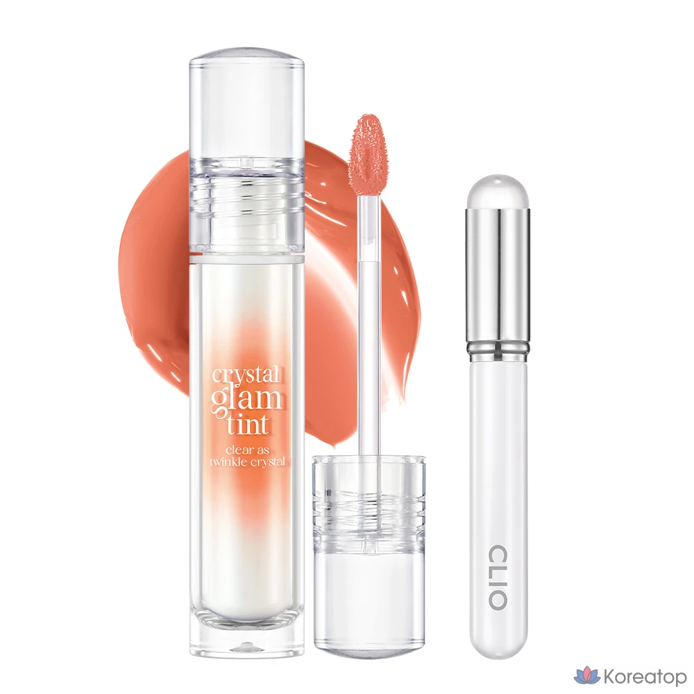 Clio Crystal Glam Tint, кисточка для губ, 1 шт., 015 Grooming Peach Opal