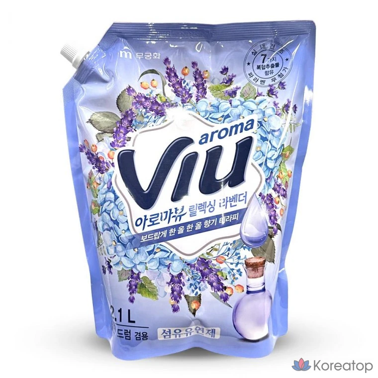 Кондиционер для белья Mukunghwa Aroma View Relaxing Lavender, сменный блок, 2,1 л, 1 шт.