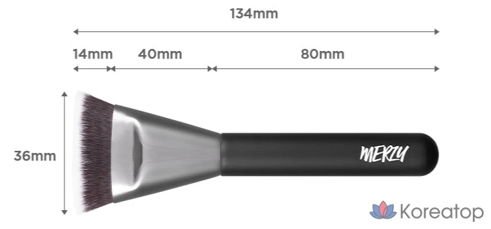 Кисть для тональной основы MERZY the Airy Fitting Foundation Brush, черная, 1 шт.