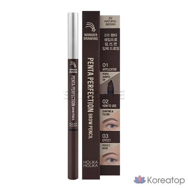 Карандаш для бровей Holika Holika Wonder Drawing Penta Perfection Brow Pencil 02, 1 шт.