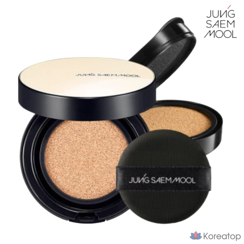 Jeong Saem Mool Essential Skin Nude Cushion SPF50+ PA+++ Glowing Main Product Refill Set, 1 pair