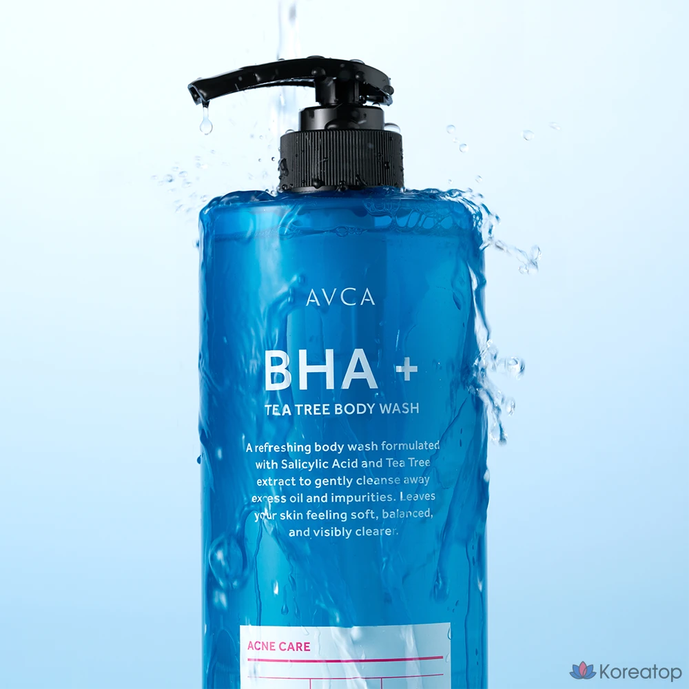 Гель для душа AVCA Baha Plus с маслом чайного дерева для ухода за кожей при акне, 1 шт., 800 мл