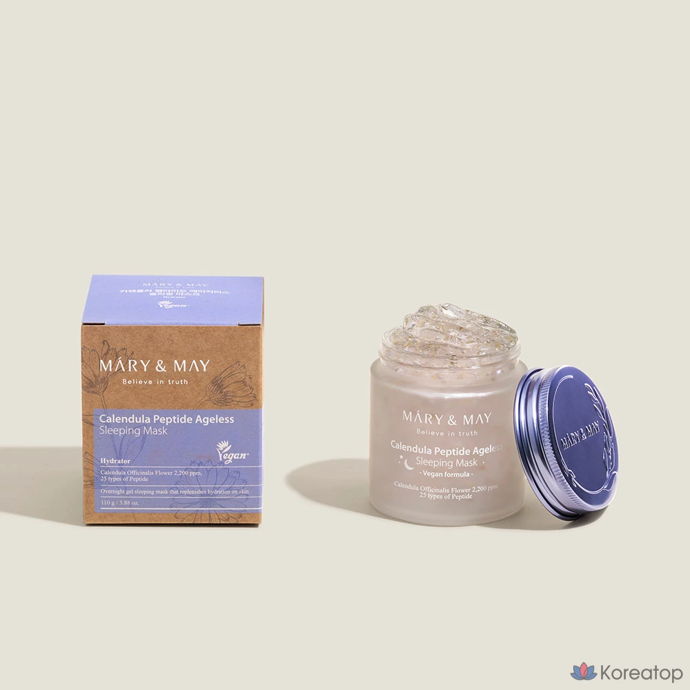 Маска для лица Mary&May Calendula Peptide Ageless Sleeping Mask, 110 г, 5 шт., фото 7