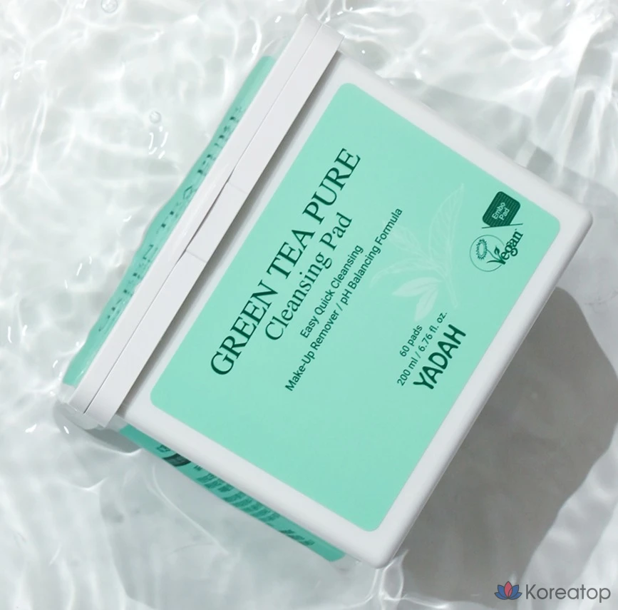 Очищающие подушечки для лица Yadah с зеленым чаем, 60 листов, 1 упаковка