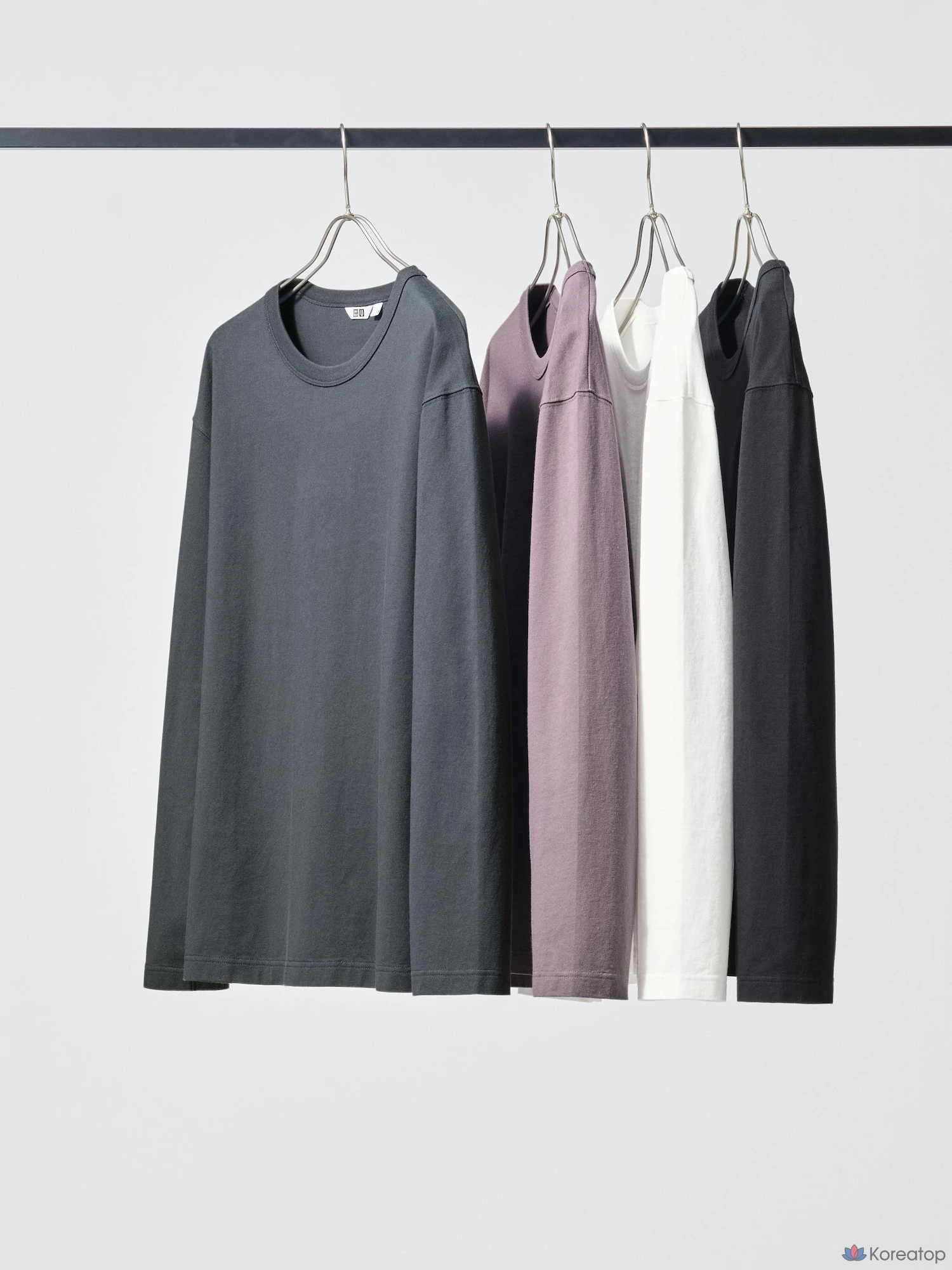 Футболка Uniqlo Wash Cotton Crew Neck T Long Sleeve