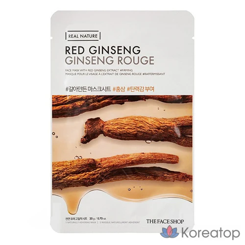 Тканевая маска для лица с тертым красным женьшенем от The Face Shop, 1 упаковка, 1 шт.