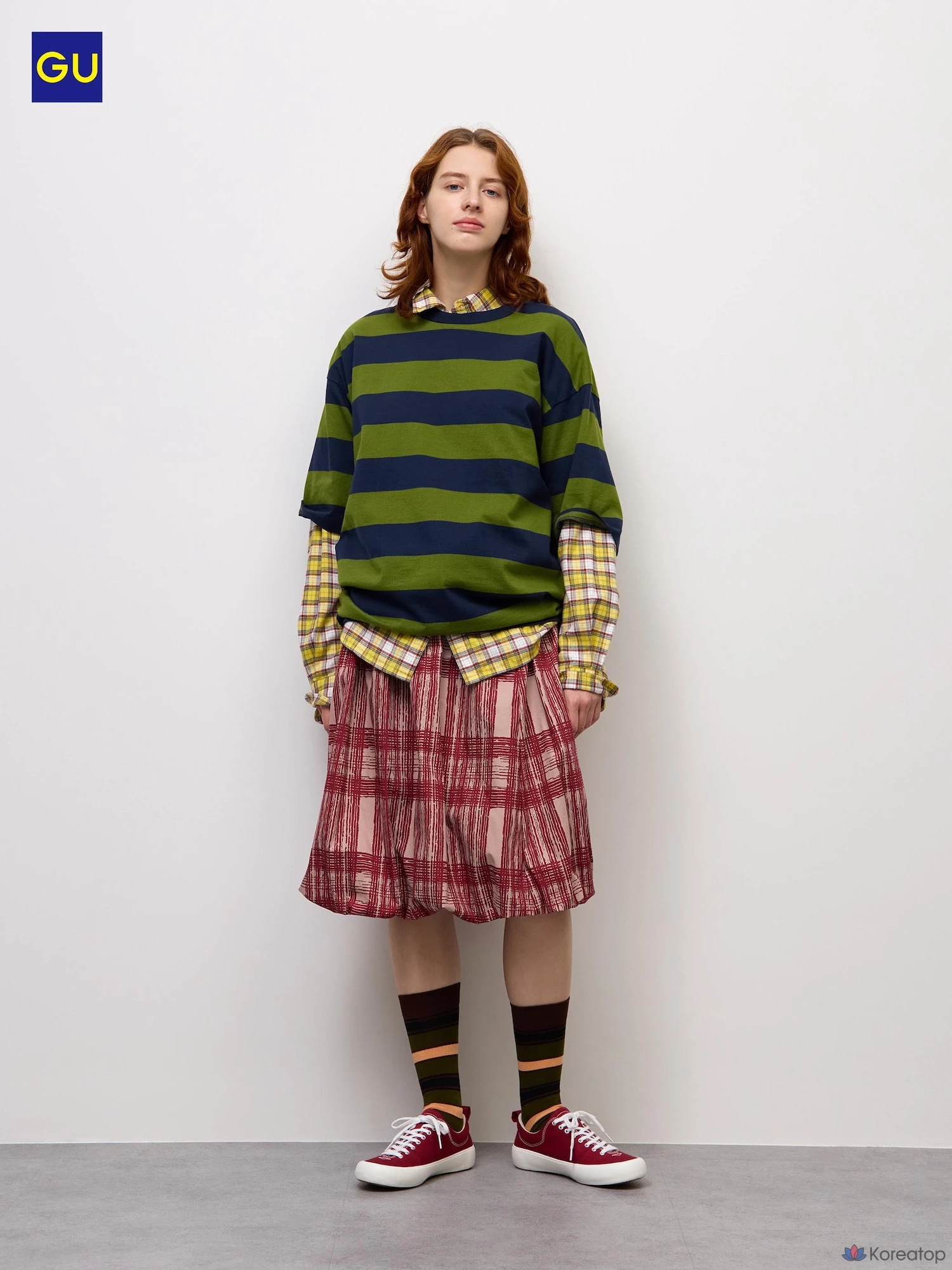 Юбка Uniqlo Balloon Check Midi Skirt