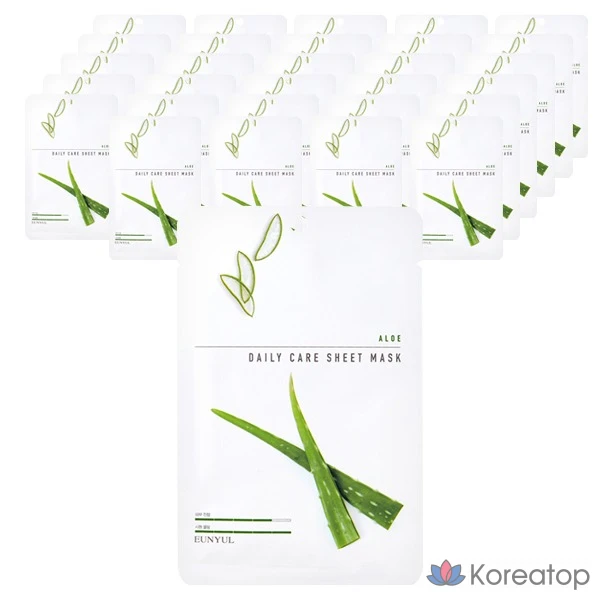 Тканевая маска для ежедневного ухода с алоэ вера Silver Aloe, 1 упаковка, 90 листов.