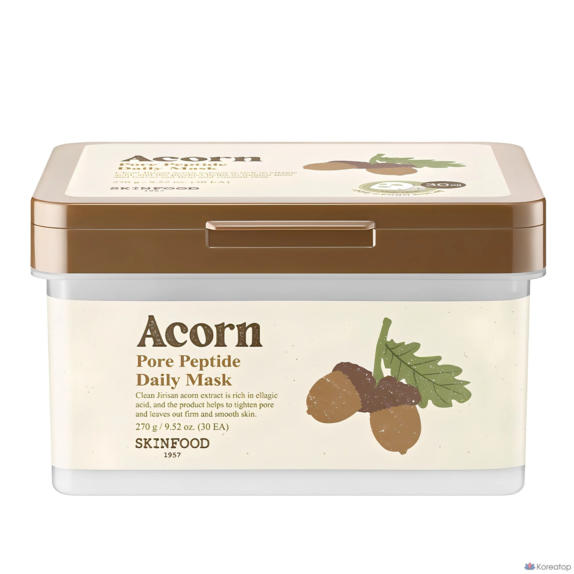 Маска для лица Skinfood Acorn Pore Peptide, 270 г, 30 штук, 1 упаковка.