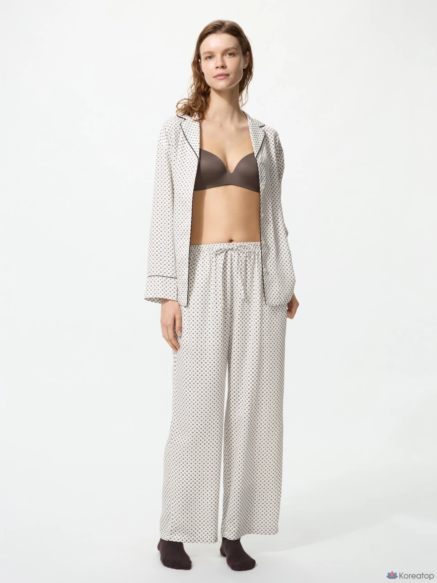 Пижама Uniqlo Satin Pajama Print