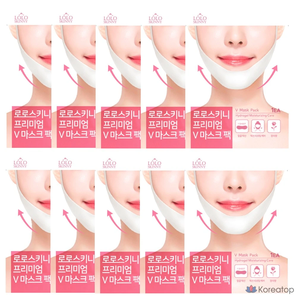 LOLO SKINNY Hydrogel Chin V V-Line Lifting Pack, 1 Pack, 10 Pack