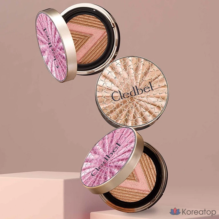 Clédbel Glow Power Lift V Cushion 13 г, набор сменных блоков, № 23 Натуральное золото Бежевый, Розовое золото, 1 шт., фото 6