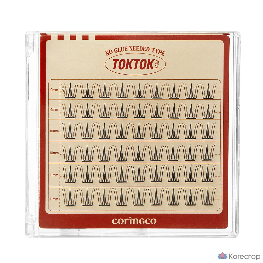 Накладные ресницы Corinco TokTok Hara без клея, цвет Cherry Cock, 1 шт.