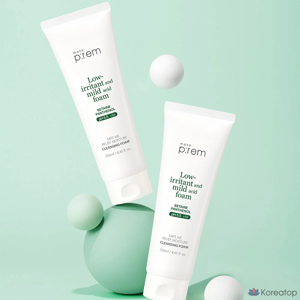 Очищающая пенка для лица MAKE P:REM Safe Me Moisture Cleansing Foam, 250 мл + 40 мл, 1 комплект, 290 мл