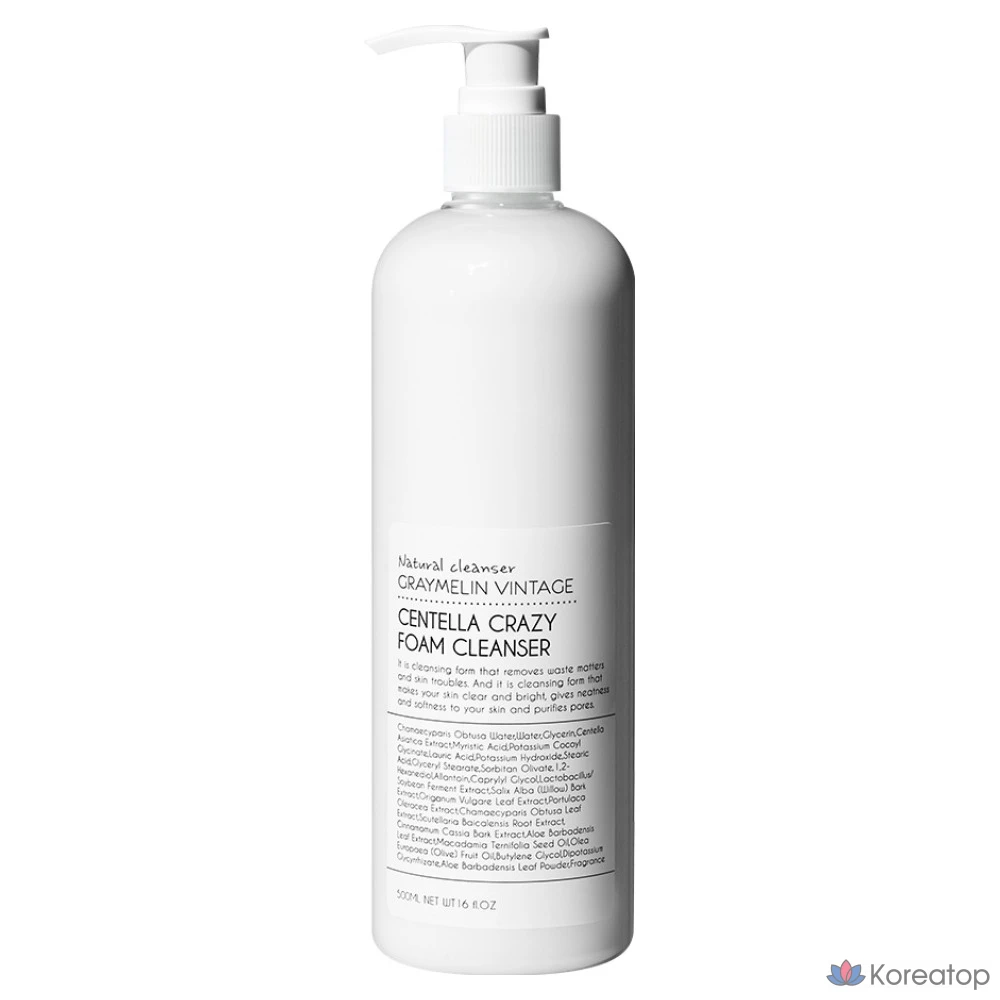 Пенка для умывания Graymelin Crazy Foam Cleanser с экстрактом центеллы, 500 мл, 1 шт.