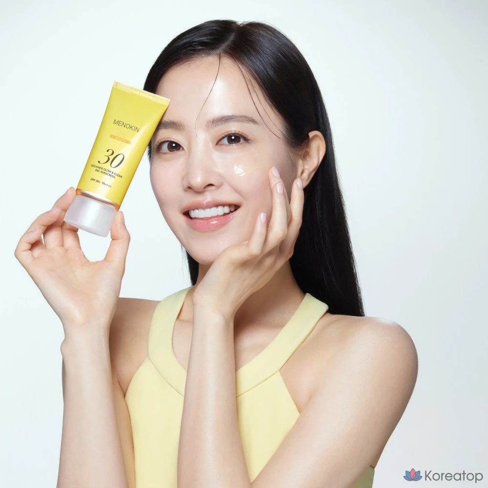 Menokine 30-Second Glow & Clear Gel Sunscreen Bright SPF50+ PA++++, 1 шт., 50 мл