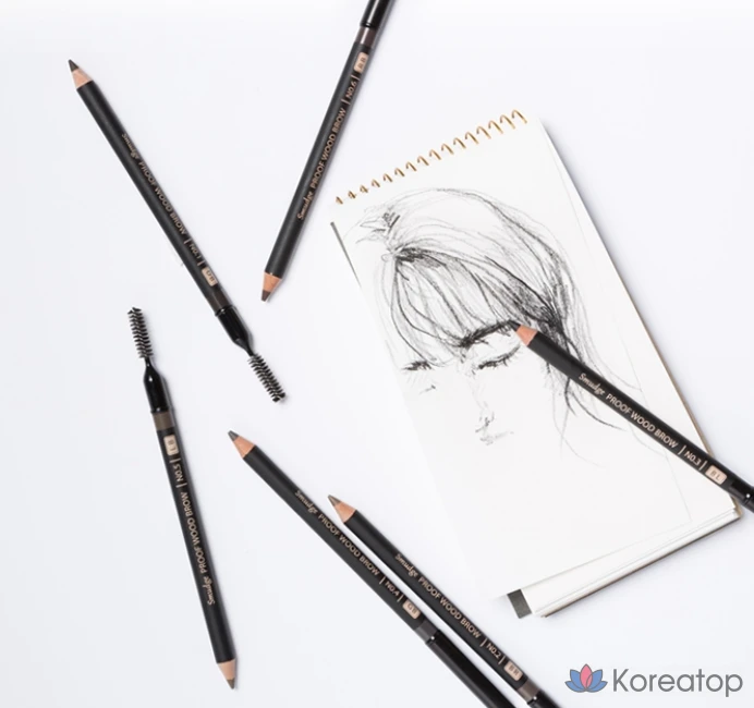 Карандаш для бровей Missha Smudgeproof Wood, 1,47 г, темно-коричневый, 1 шт., фото 7