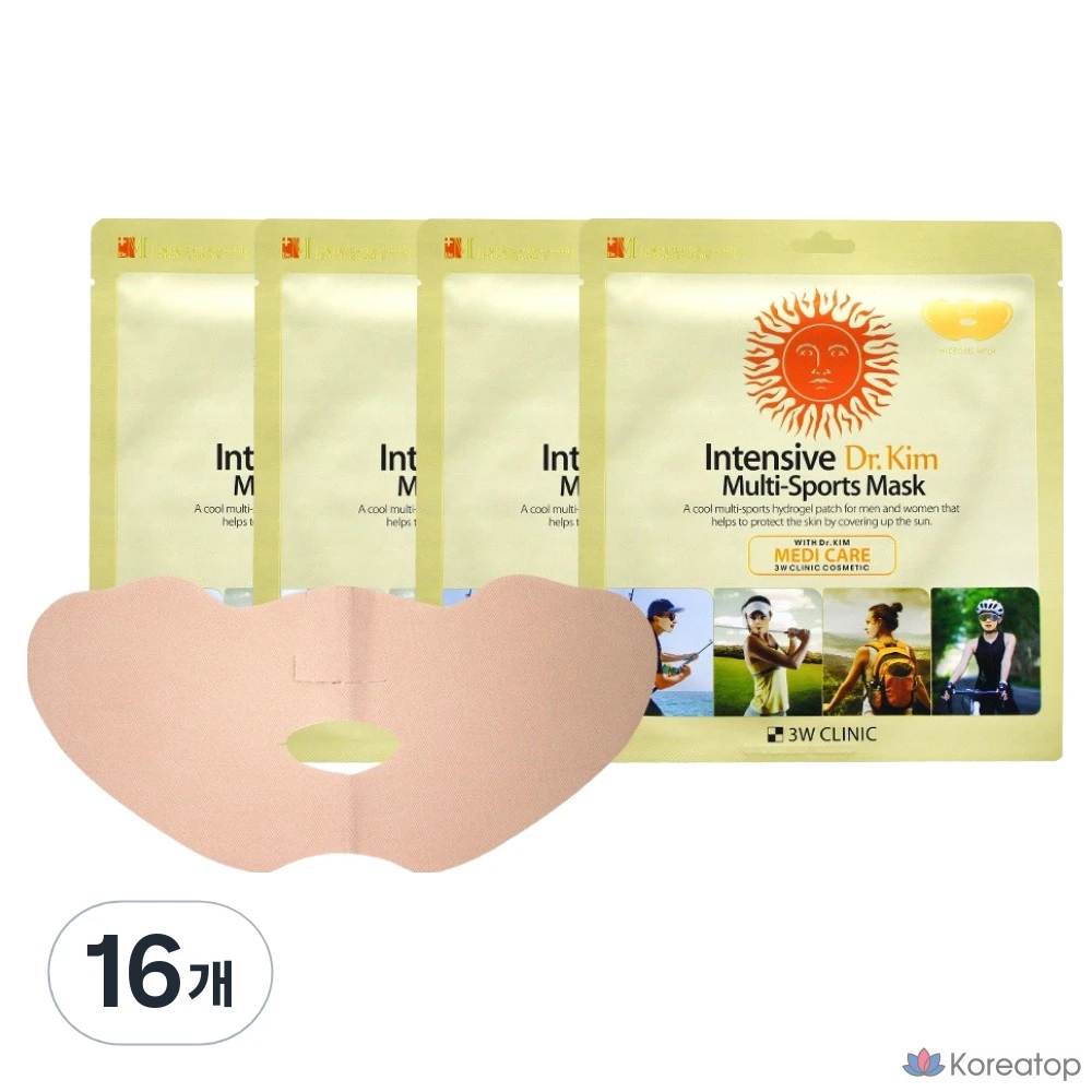 Набор многофункциональных спортивных масок 3W Clinic Intensive Dr. Kim, 4 штуки, упаковка из 4 штук.