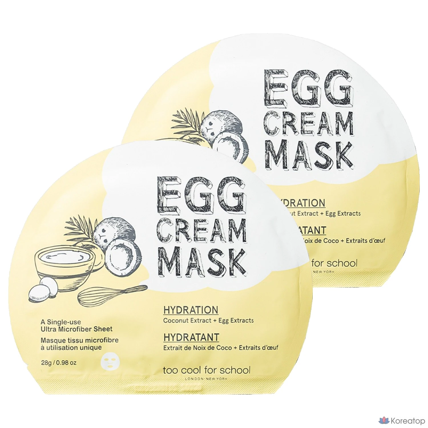 Увлажняющая маска для лица Too Cool For School Egg Cream Mask, 2 шт., 1 шт.