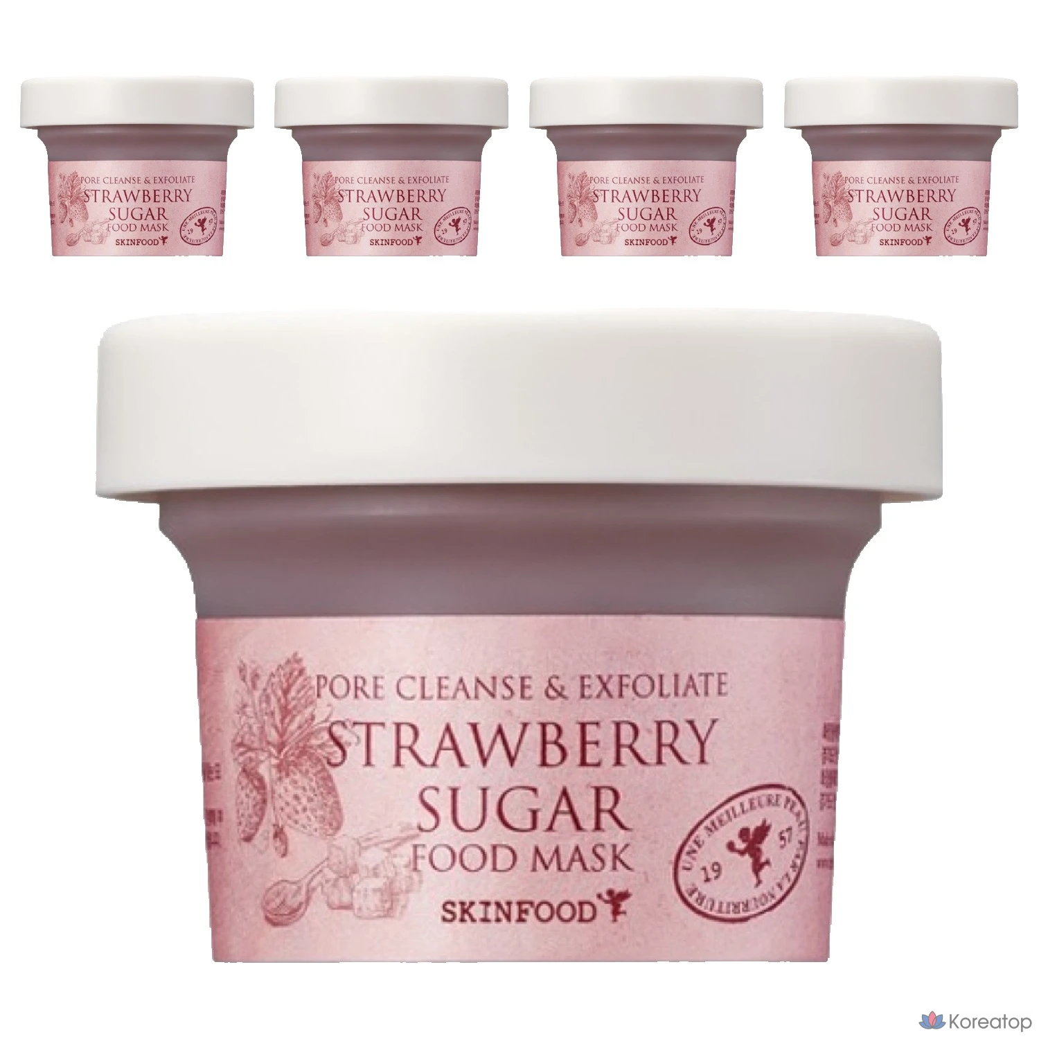 Skinfood Клубничная сахарная маска для лица, 120 г, 1 упаковка, 5 штук