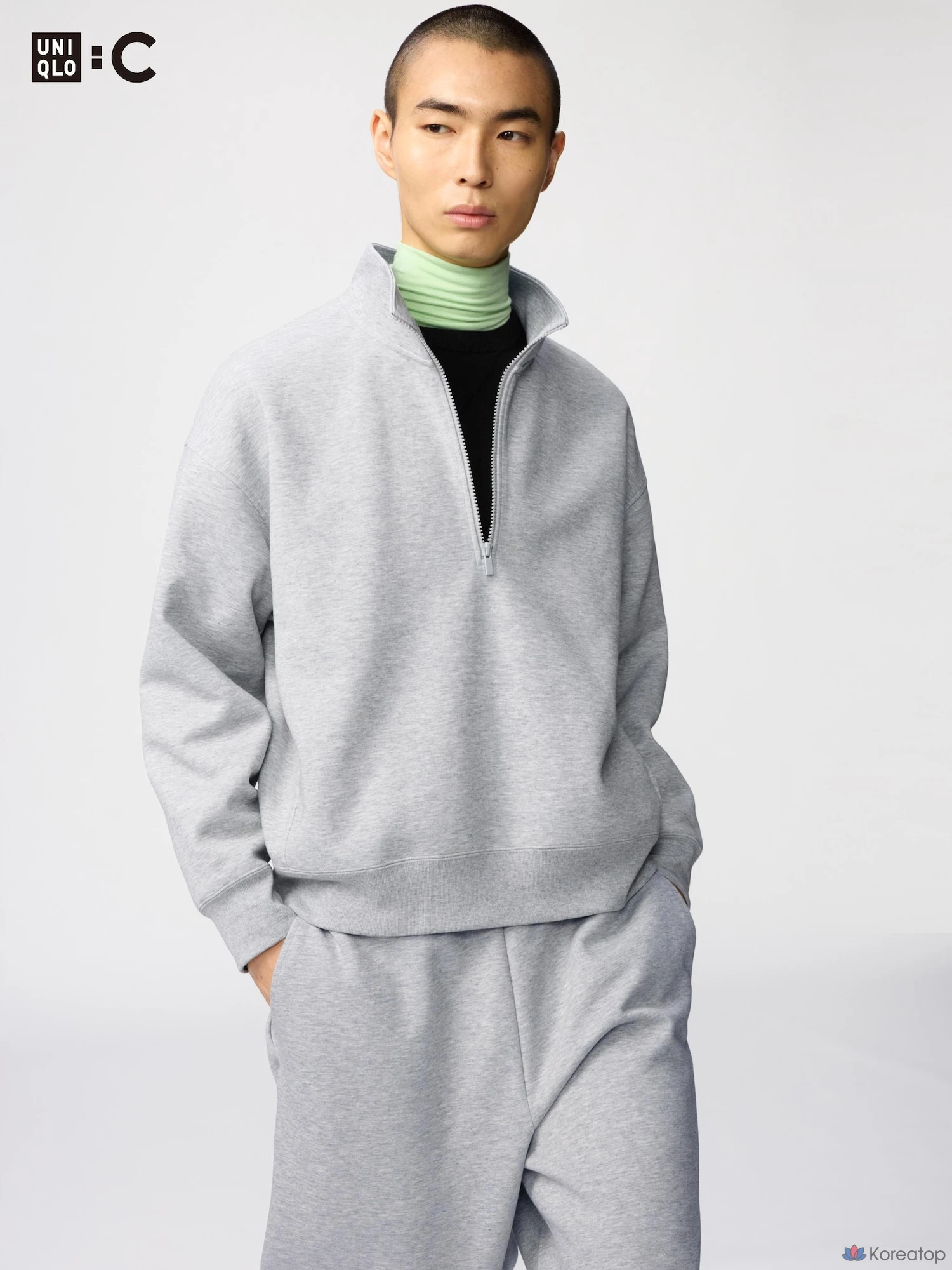 Свитшот на молнии Uniqlo Sweat Half Zip Pullover