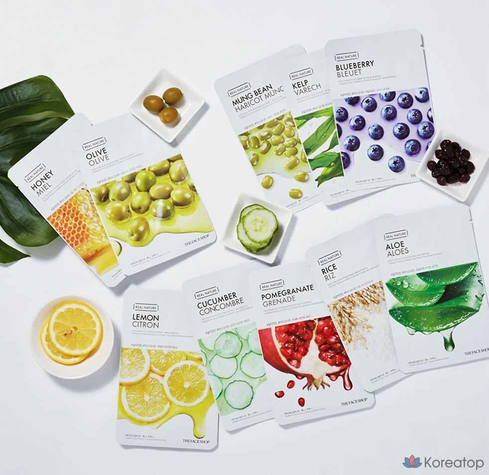 Тканевая маска для лица The Face Shop Real Nature Mask Sheet Cucumber, 20 шт., фото 7