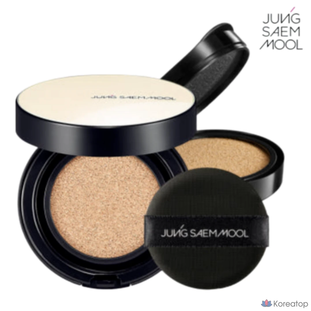 Тональный крем Jeong Saem Mool Essential Skin Nude Cushion 14 г + сменный блок 14 г, оттенок Medium Deep, 1 комплект
