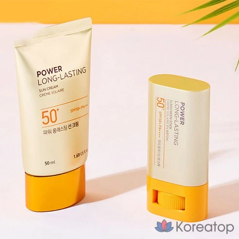 Мощный долговременный солнечный крем для кожи The Face Shop Power Long-Lasting Sun Cream, 50 мл