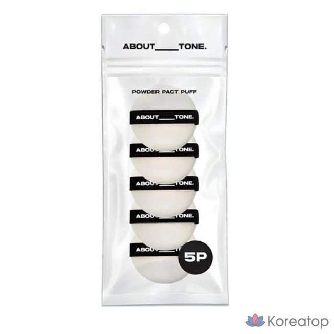 Пудра-пуховка ABOUT TONE, 5 шт., черная, 1 шт.