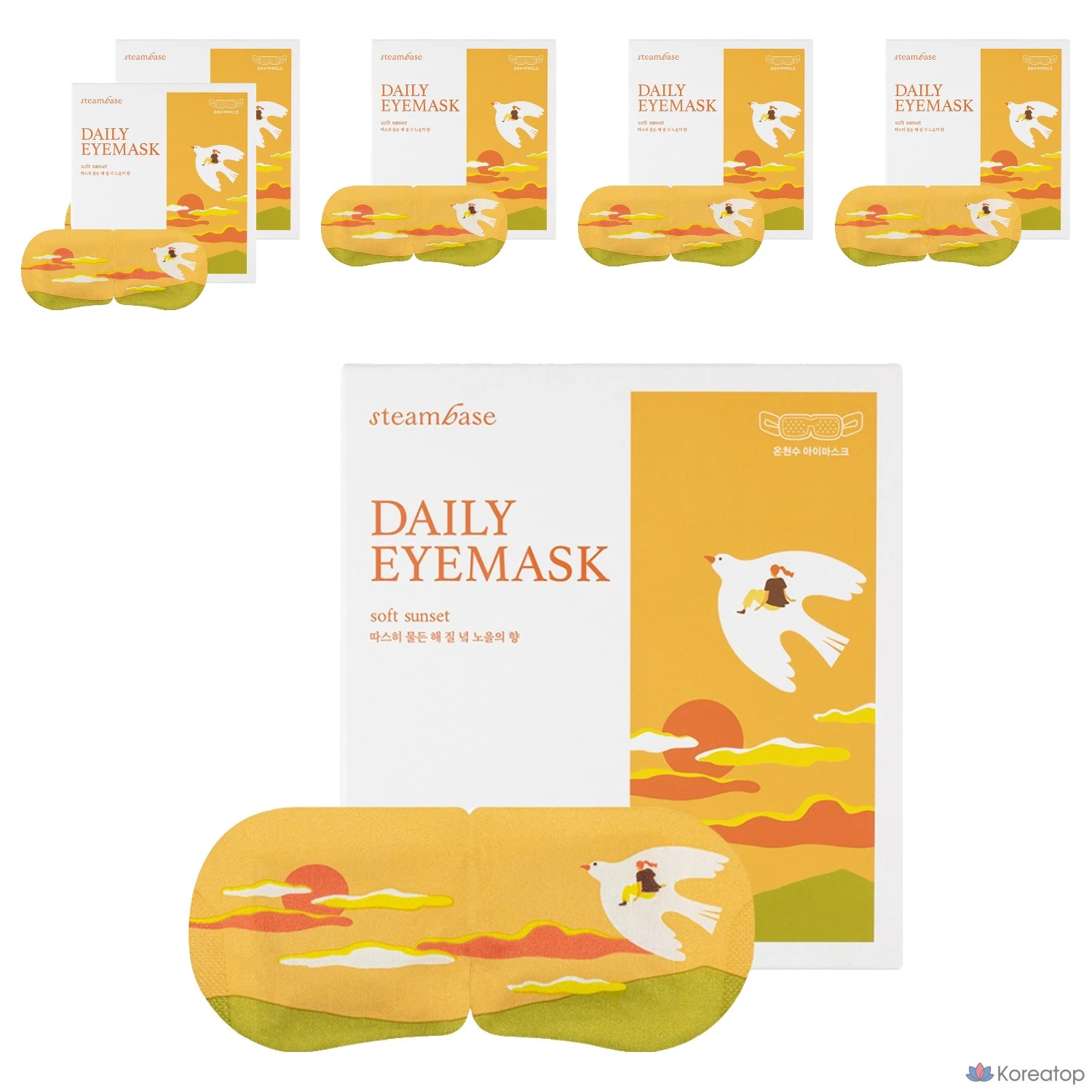 Набор из 6 масок для глаз Steambase Daily Eye Mask с ароматом заката, 5 штук.