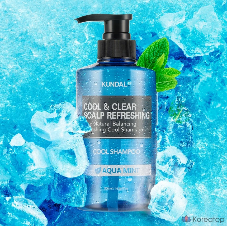 Освежающий шампунь для кожи головы Kundal Cool & Clear с ароматом аквамяты, 1,058 л, 1 шт., фото 5