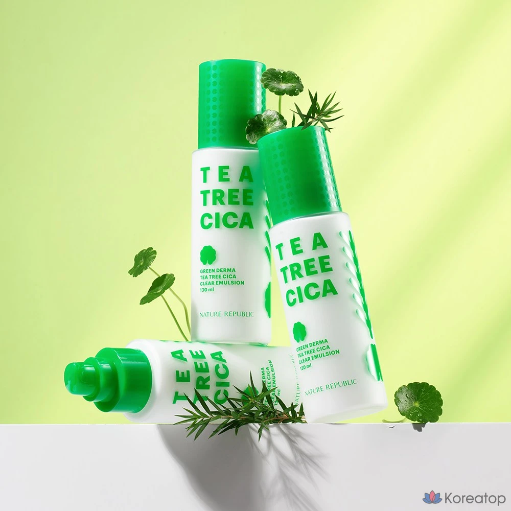 Осветляющая эмульсия Nature Republic Green Derma Tea Tree Cica, 130 мл, 1 шт.