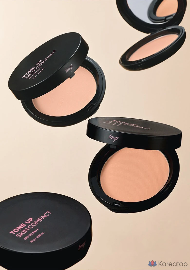 Тональный крем The Face Shop Tone Up Skin Pact 10 г, V201 Абрикосово-бежевый, 1 шт., фото 3