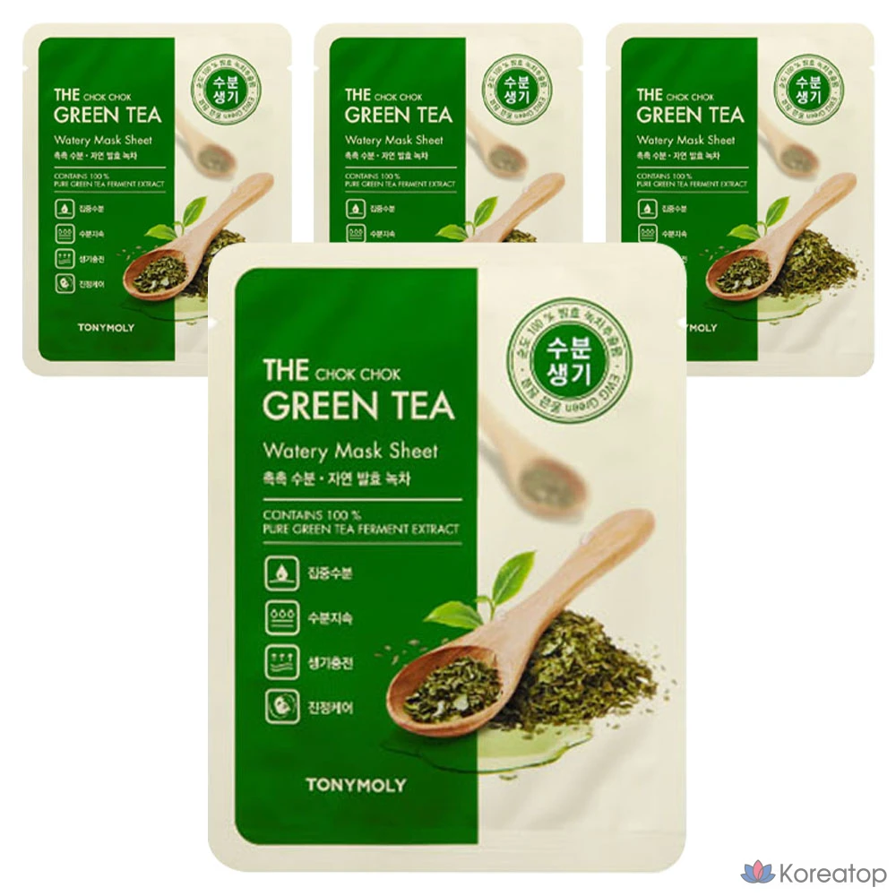 Тканевая маска для лица Tony Moly The Chok Chok Green Tea Moisture Mask Sheet, 4 шт.