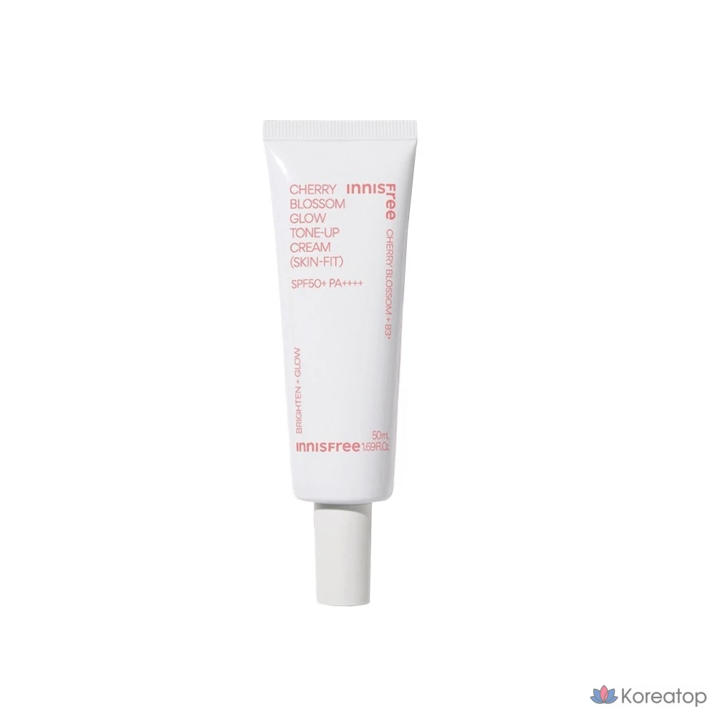 Innisfree New Cherry Blossom Glow Skin Fit Tone-Up Cream SPF50+ PA++++, розовый, 50 мл, 1 шт., фото 2