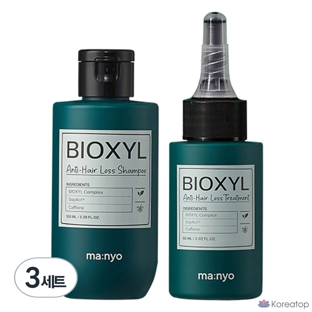 Набор Manyo Factory Bioxyl: дорожный шампунь 100 мл + средство для ухода 60 мл, 3 набора.