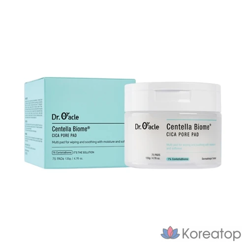 Dr. Oracle Centella Biome Cica подушечки, 135 г, 1 упаковка, 75 листов.