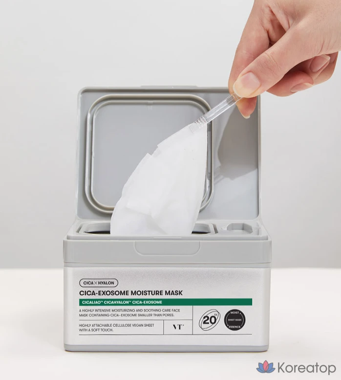 Увлажняющая маска VT Cosmetics Cica Exosome, 20 штук, 4 упаковки, фото 3