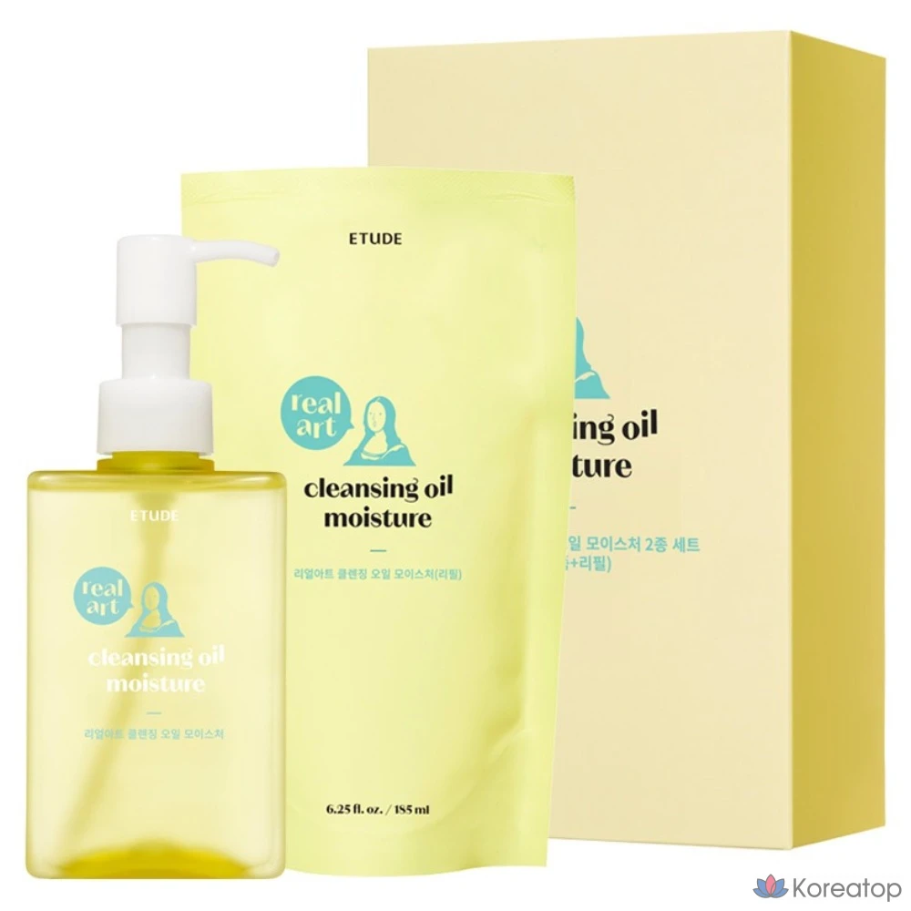 Набор Etude House Real Art Cleansing Oil Moisture (185 мл + сменный блок 185 мл), 1 шт.